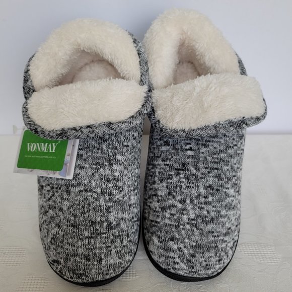 VONMAY Women's Slippers Booties with Memory Foam Indoor/Outdoor-Grey color-W10M⭐ - Picture 5 of 15